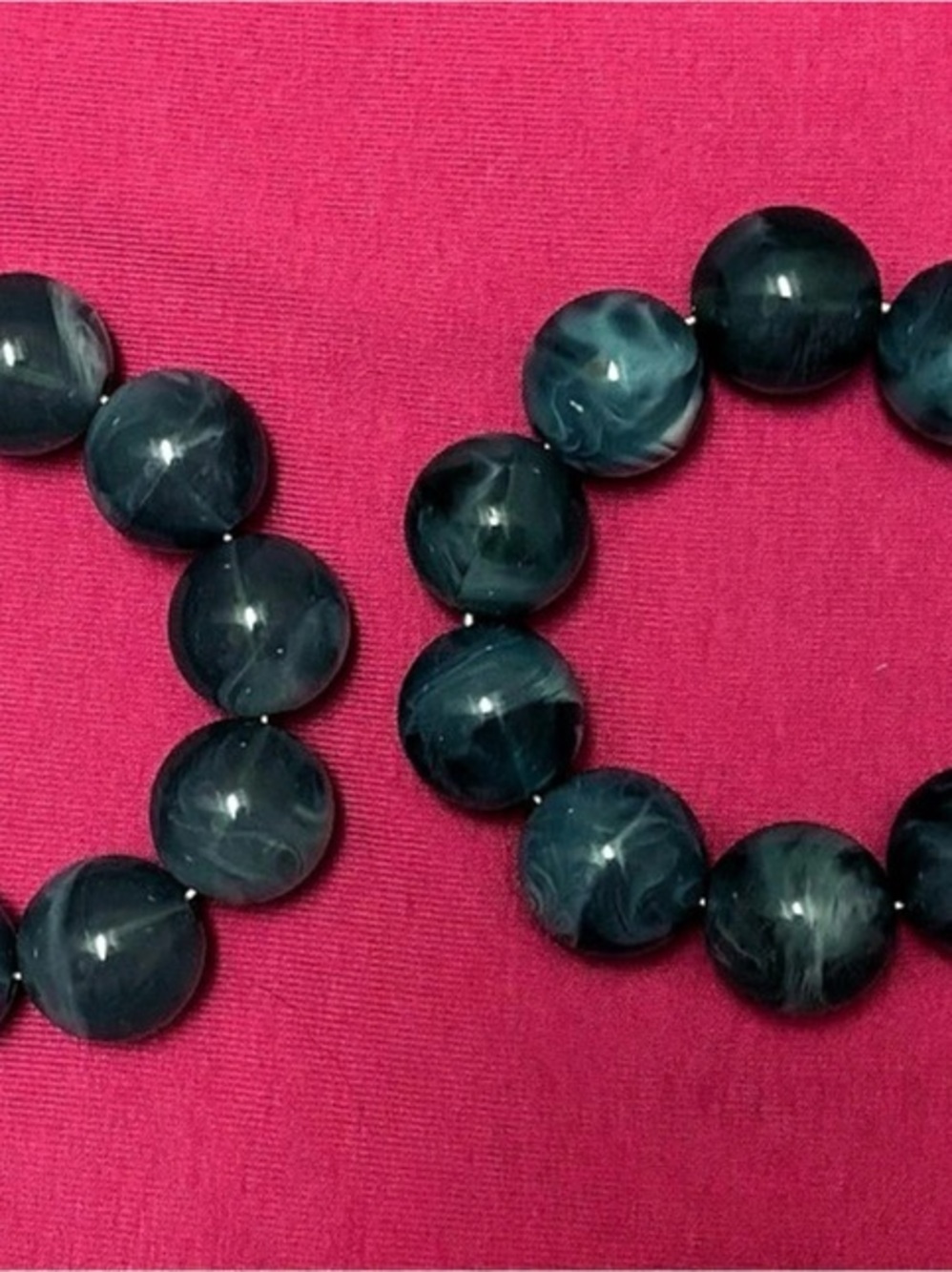 Faux Blue Tigers Eye Beaded Bracelet Set Like New